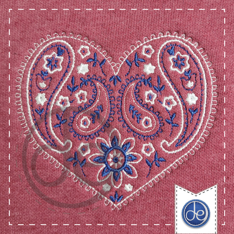 Paisley Heart - Embroidered Crewneck Sweatshirt