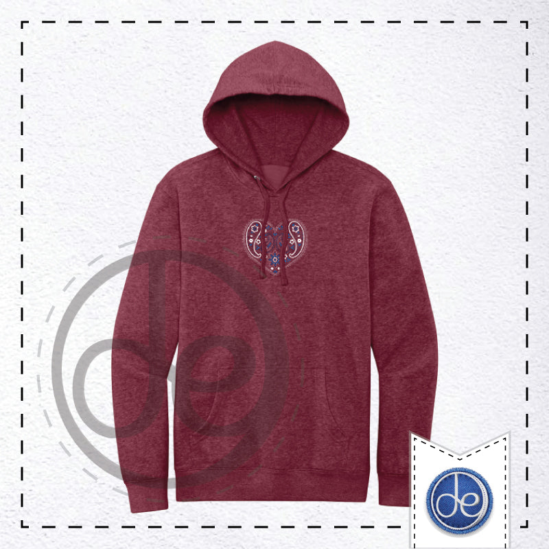 Paisley Heart - Embroidered Hoodie Sweatshirt