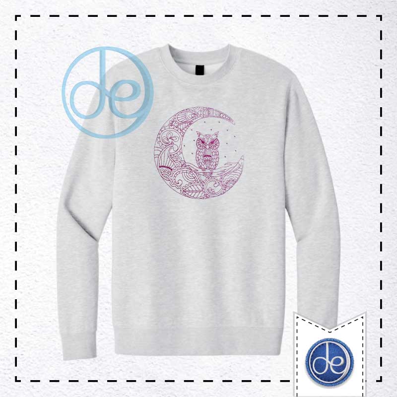 Paisley Owl On The Moon - Crewneck Sweatshirt